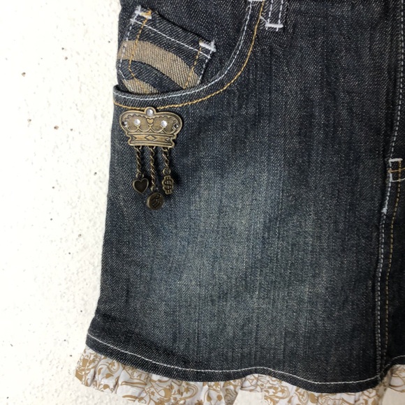 Rocawear Kids Navy and Gold Skirt with ruffle 8 NWOT - Picture 3 of 7